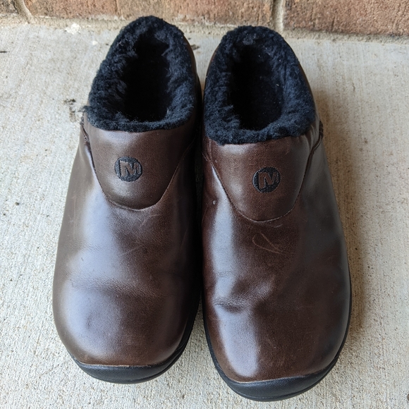 Merrell Encore Ice Smooth Bug Brown Lined Clogs Women's Size 7 - Picture 4 of 9